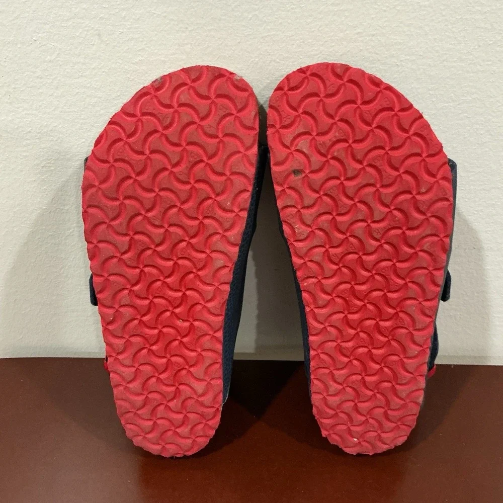 Birkenstock Sandals Kids Size 2-2.5 33 Slingback Blue Red Roma Milano Birko-Flor